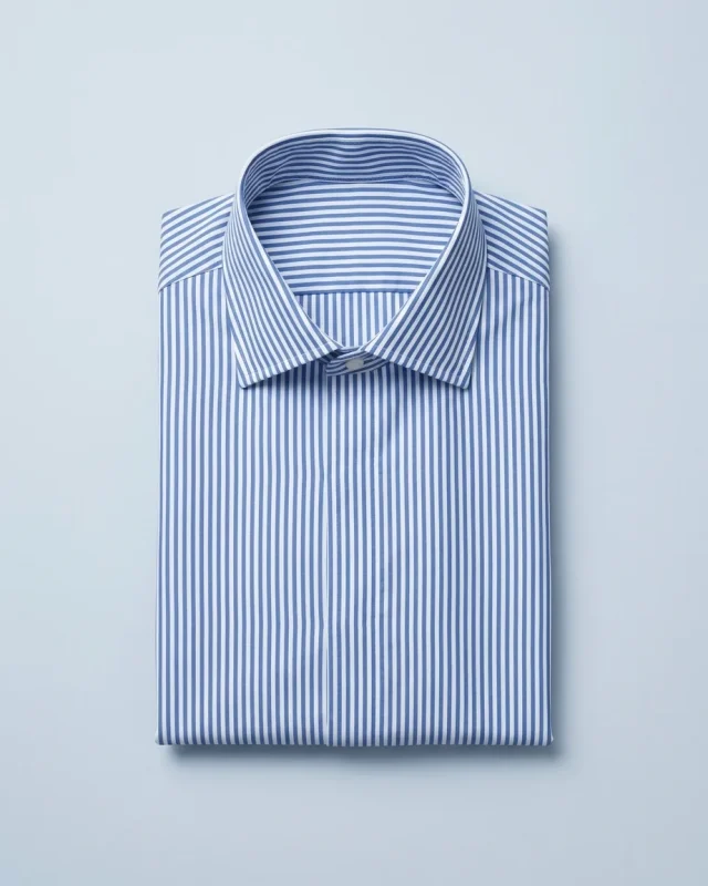 Bengal Stripe Shirt, Blue and white, folded