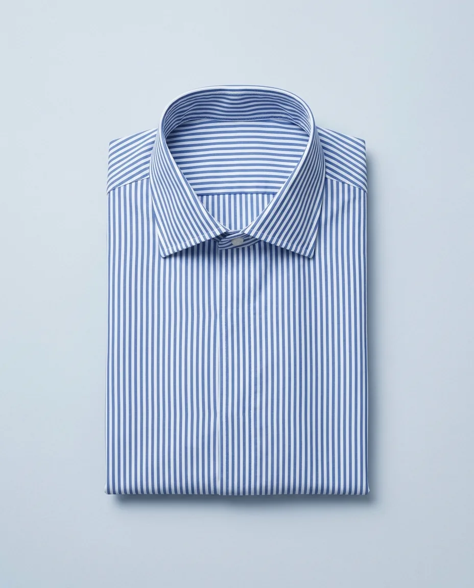 Bengal Stripe Shirt, Blue and white, folded