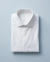 Hverdagsskjorte i broadcloth, Hvid, foldet