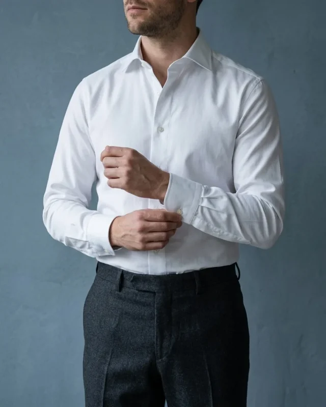 Everyday Broadcloth Shirt, White, worn