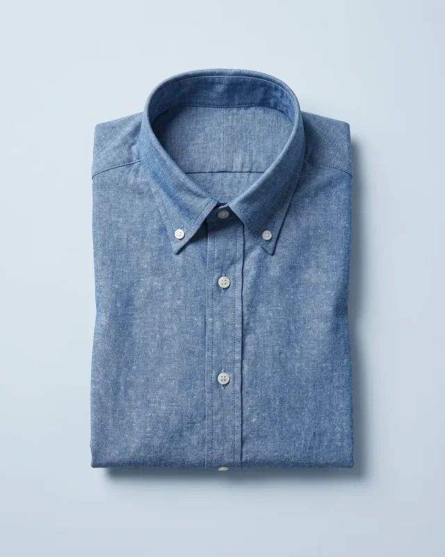 Chambray Shirt, Mid blue, folded