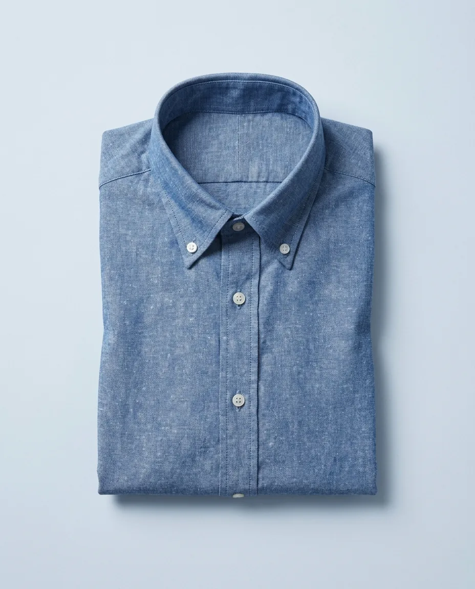 Chambray Shirt, Mid blue, folded