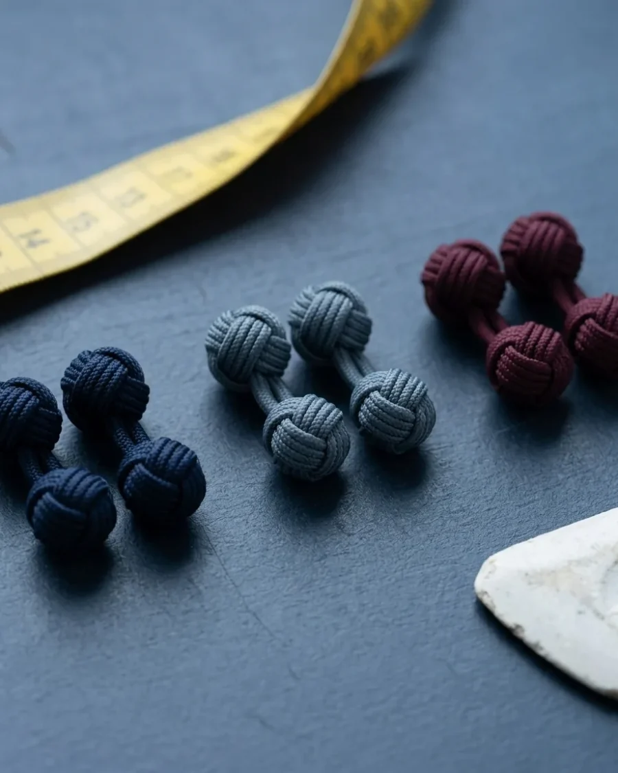 Silk Knot Cufflinks, close up