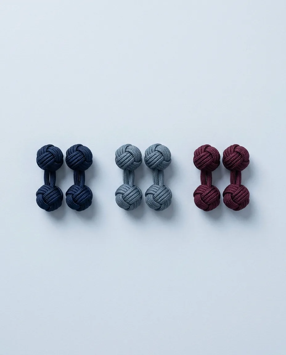 Silk Knot Cufflinks, folded