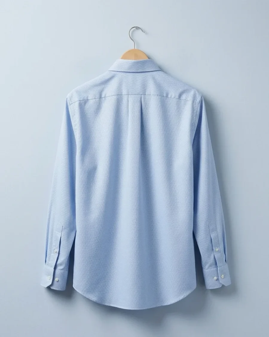 Dobby Dot Shirt, Light blue, back view