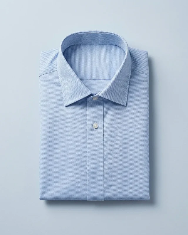 Dobby Dot Shirt, Light blue, folded