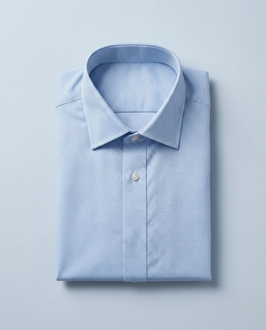 Dobby Dot Shirt, Light blue, folded
