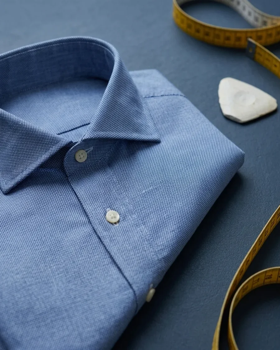 End-on-End Shirt, Blue, close up
