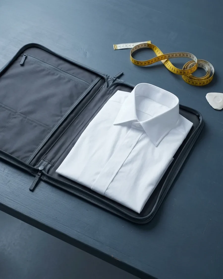 Shirt Folder, 2 shirts, close up