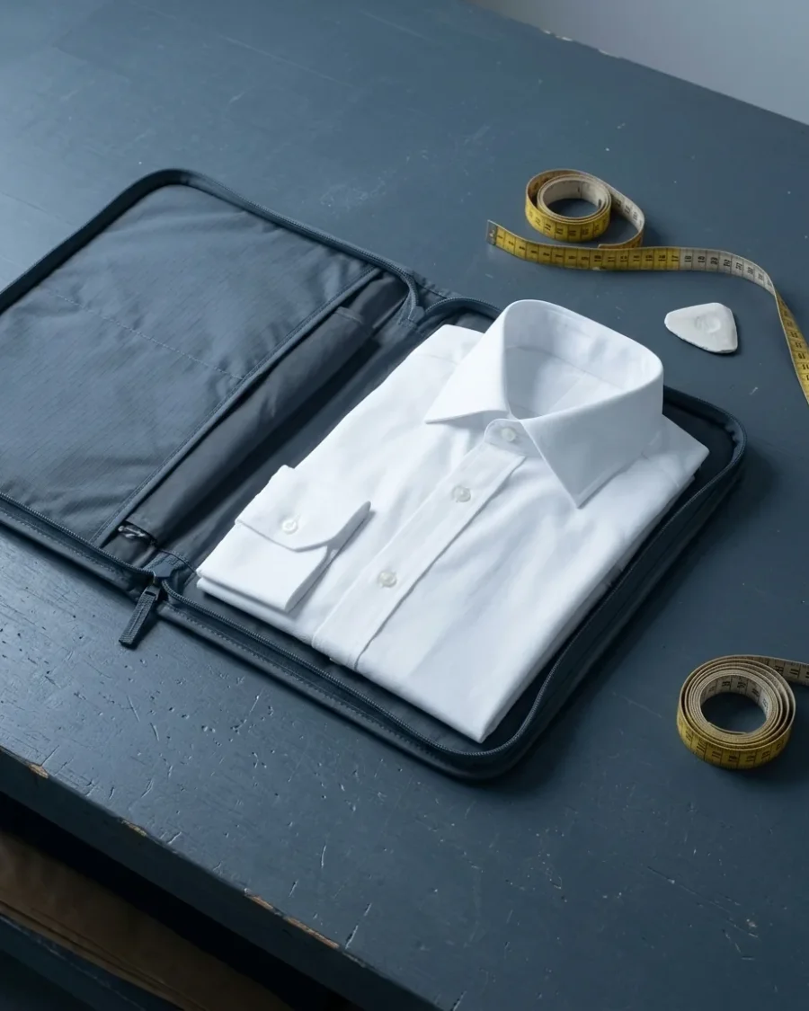 Shirt Folder, 4 shirts, close up