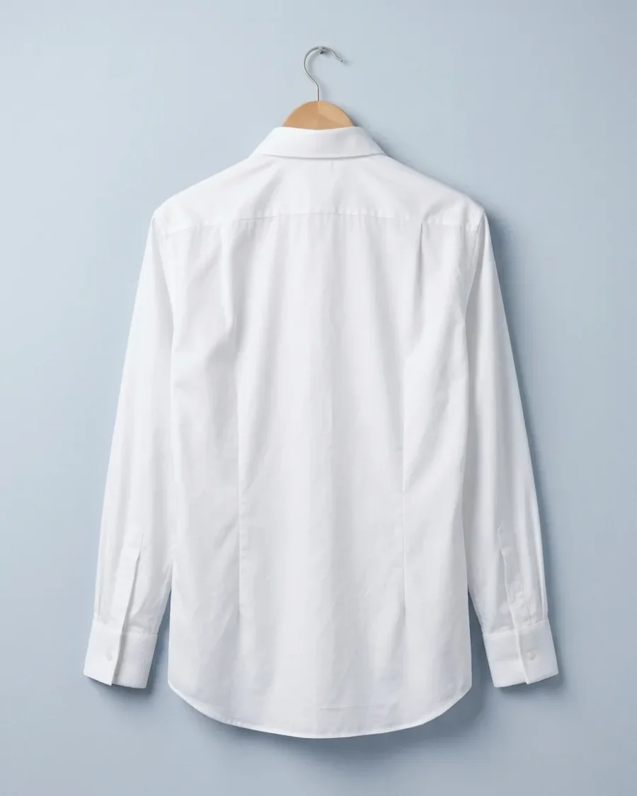 Marcella Bib Dinner Shirt, White, back view