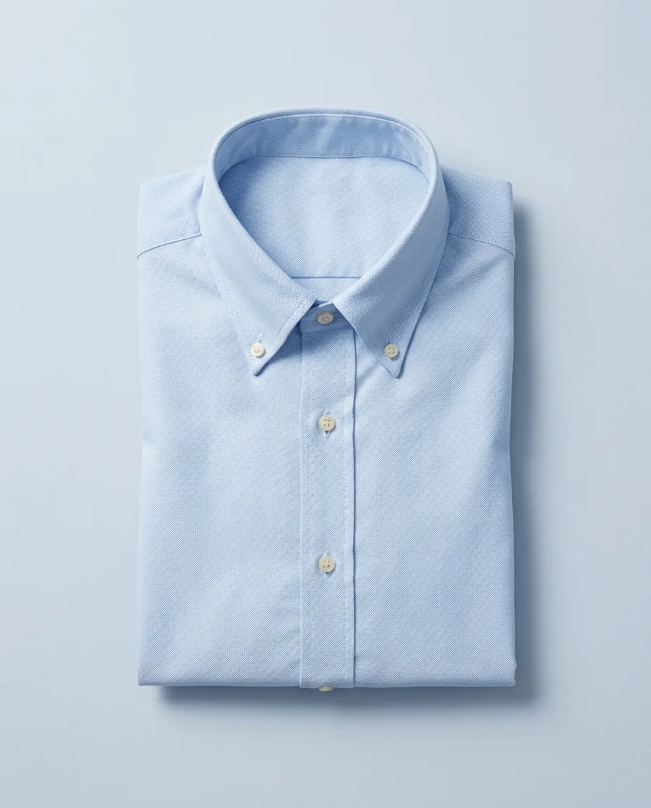 Pinpoint Oxford Shirt, Pale blue, folded
