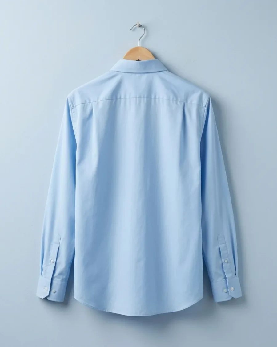 Poplin Shirt, Sky blue, back view