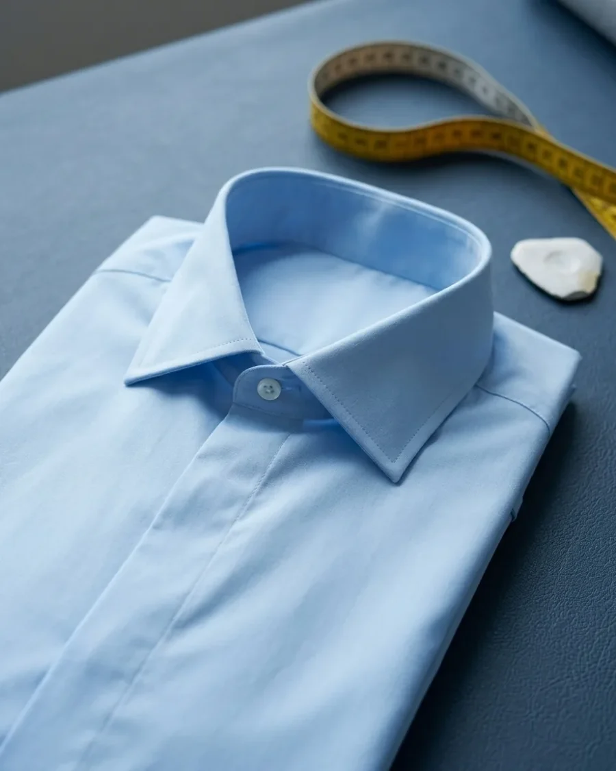 Poplin Shirt, Sky blue, close up