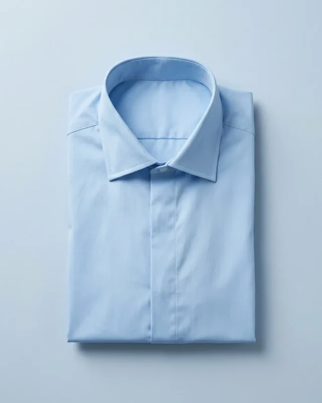 Poplin Shirt, Sky blue, folded