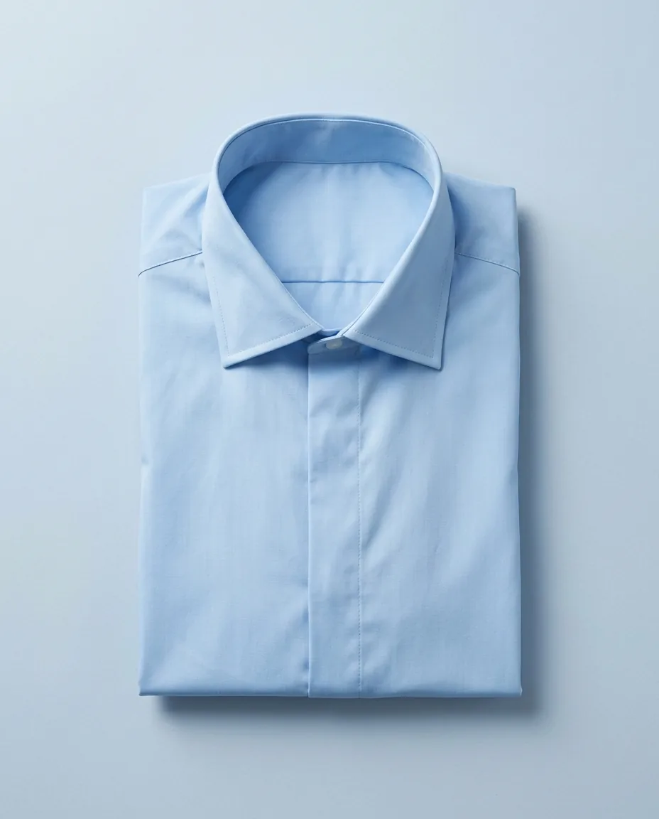 Poplin Shirt, Sky blue, folded