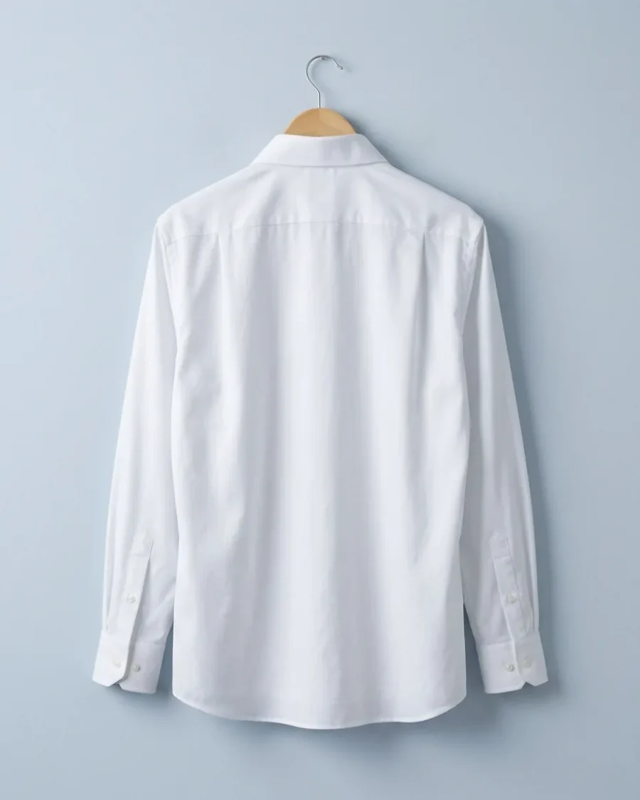 Poplin Shirt, White, back view
