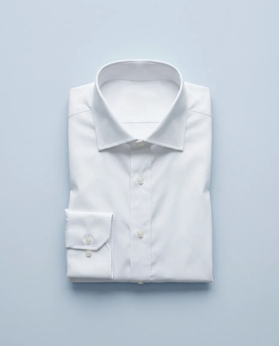 Poplin Shirt, White, folded