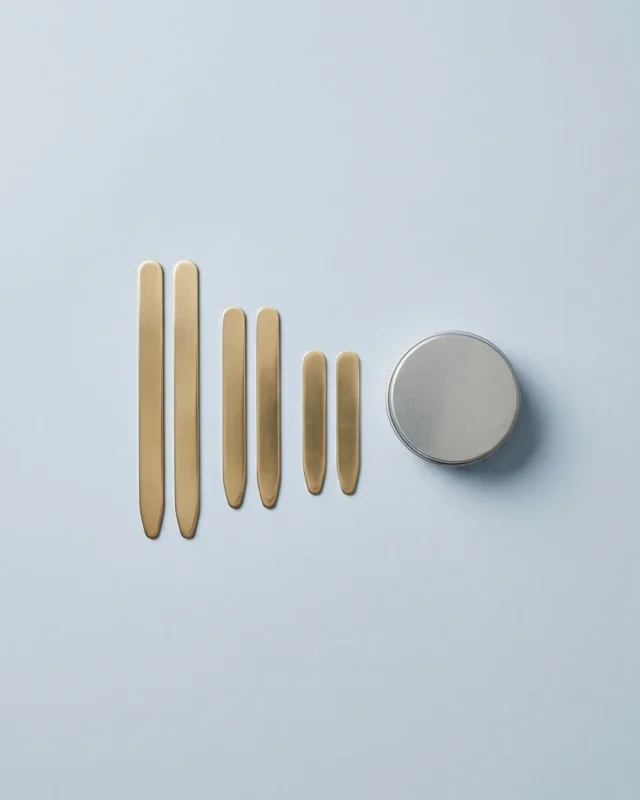 Brass Collar Stays, folded