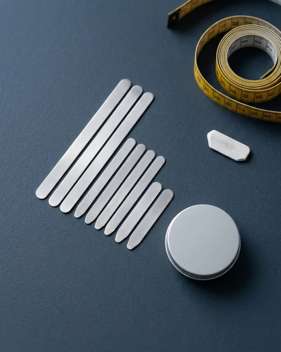 Steel Collar Stays, close up