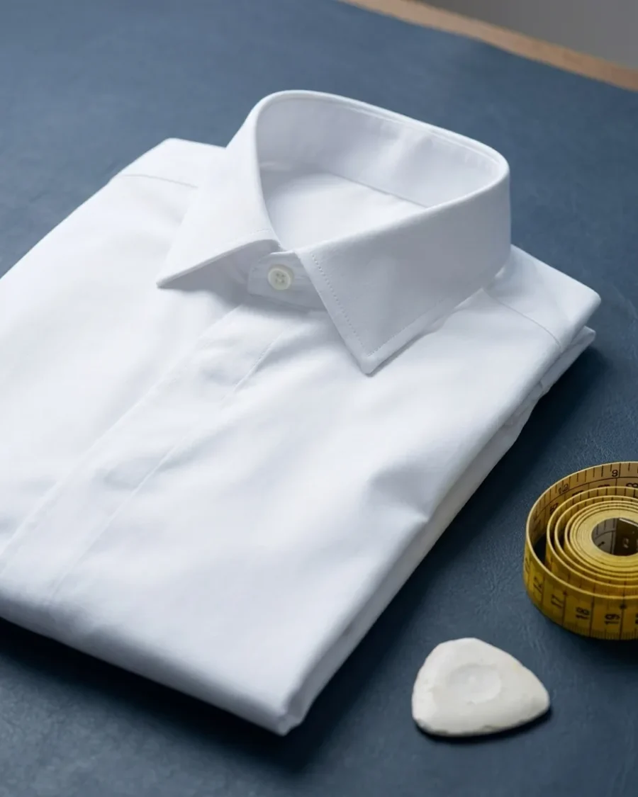 Stretch Poplin Shirt, White, close up