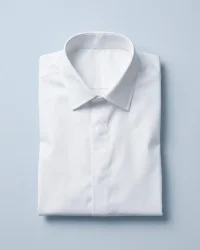 Skjorte i stretch-poplin, Hvid, foldet