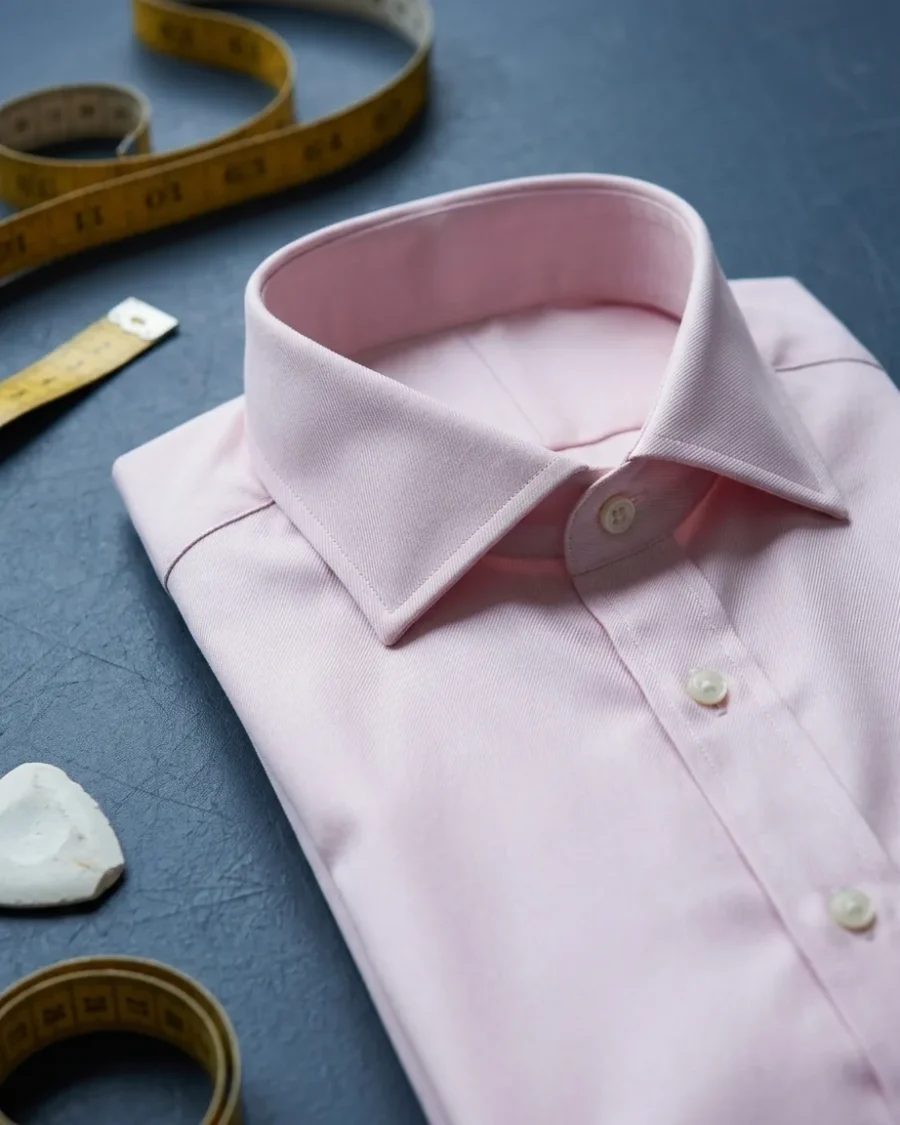 Twill Shirt, Pale pink, close up