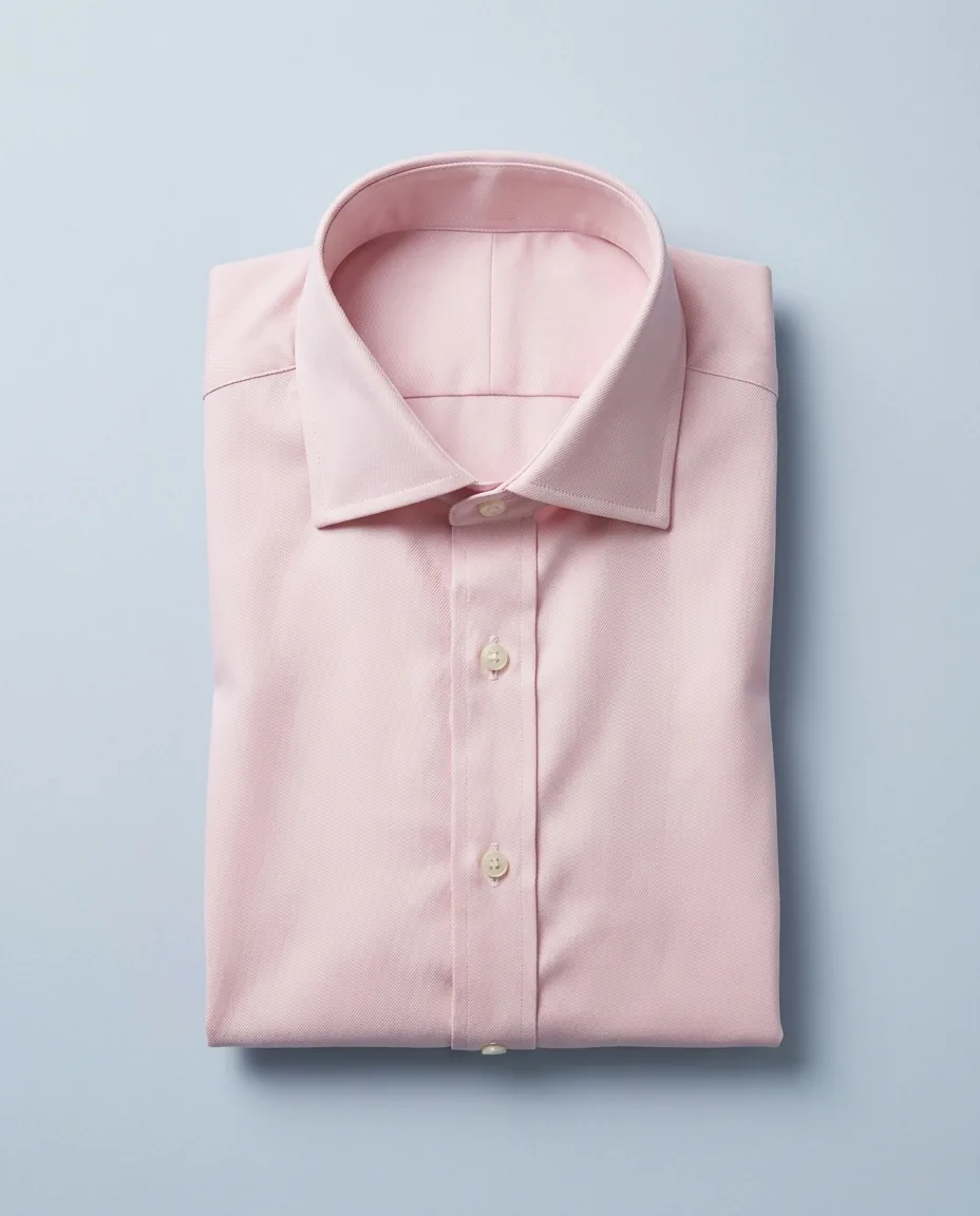 Twill Shirt, Pale pink, folded