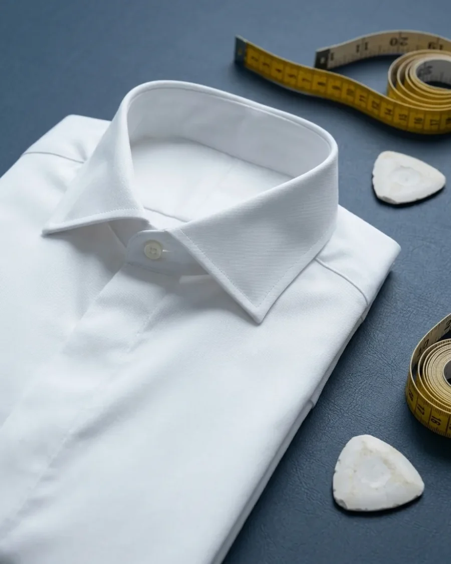 Twill Shirt, White, close up