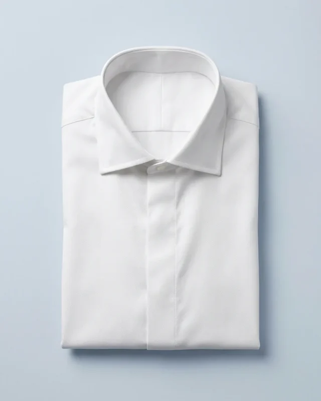 Twill Shirt, White, folded