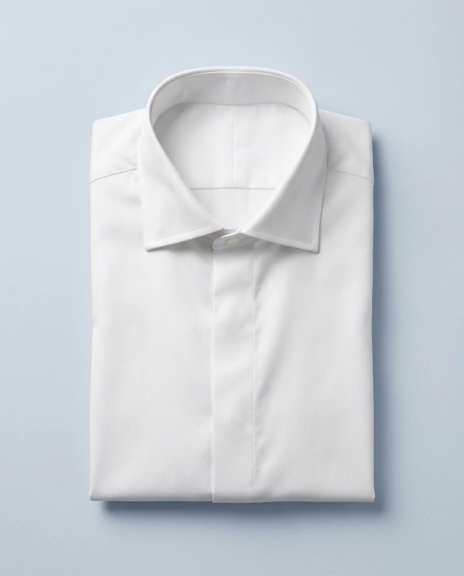 Twill Shirt, White, folded