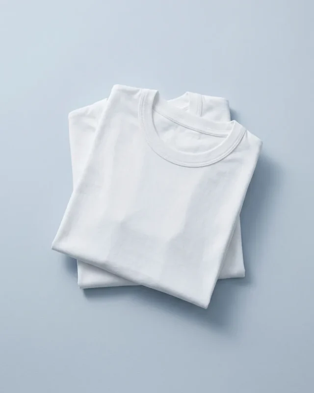 Crew Neck Undershirt, 2-pack, folded