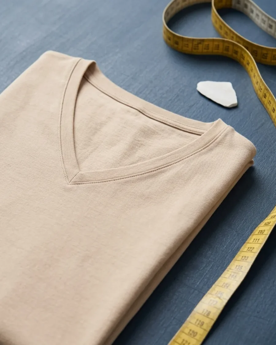 Deep V Undershirt, 2-pack, close up
