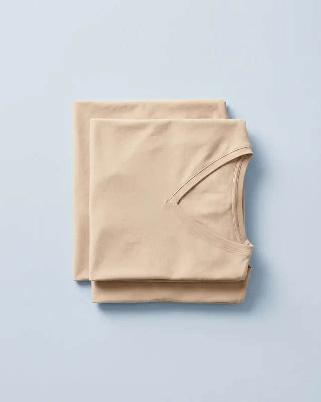 Deep V Undershirt, 2-pack, folded