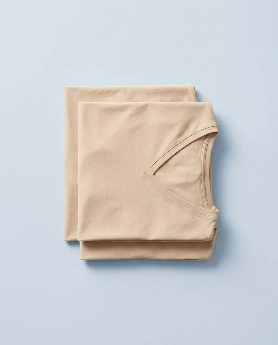 Deep V Undershirt, 2-pack, folded
