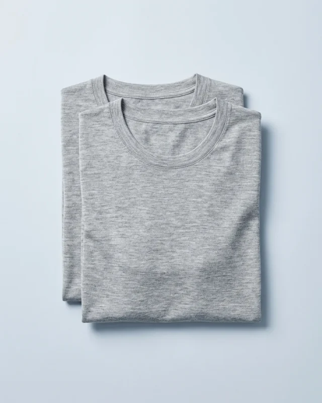 Merino Crew Undershirt, 2-pack, folded