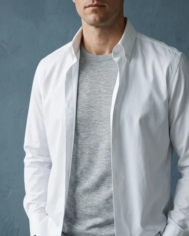 Merino Crew Undershirt, 2-pack, worn