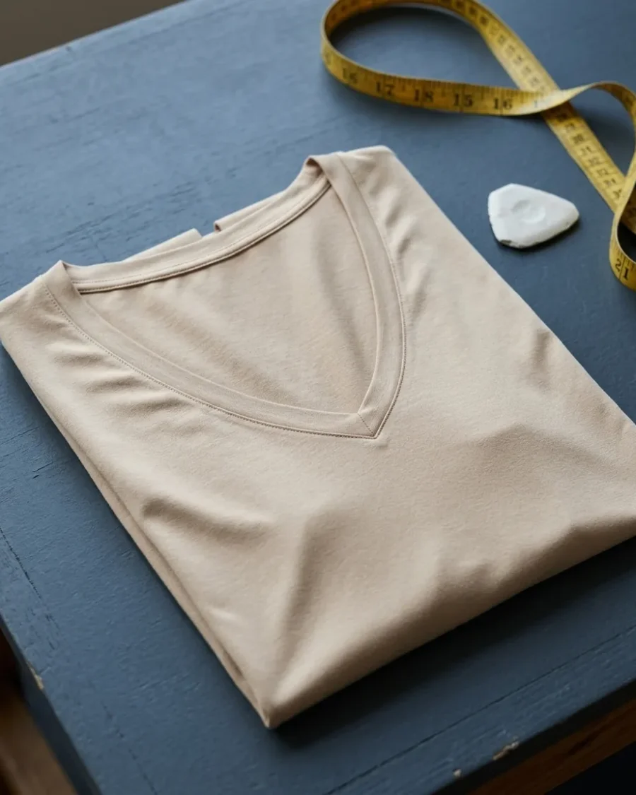 Modal Deep V Undershirt, 2-pack, close up