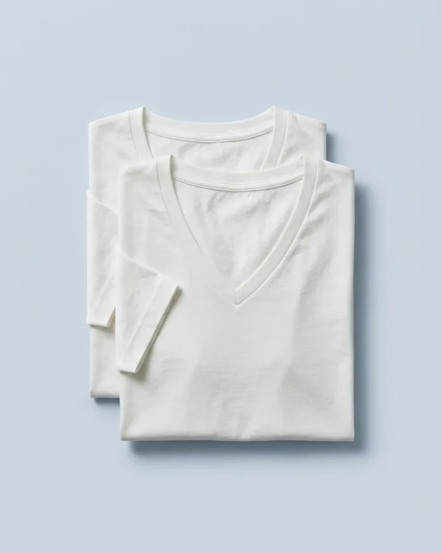 V-Neck Undershirt, 2-pack, folded