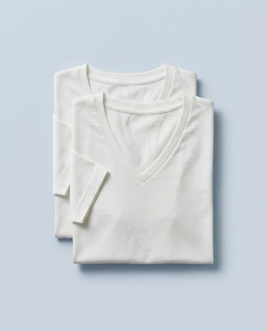 V-Neck Undershirt, 2-pack, folded