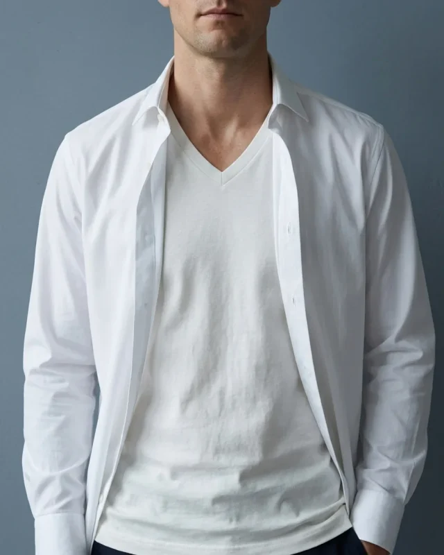 V-Neck Undershirt, 2-pack, worn