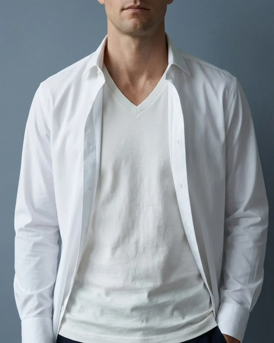 V-Neck Undershirt, 2-pack, worn